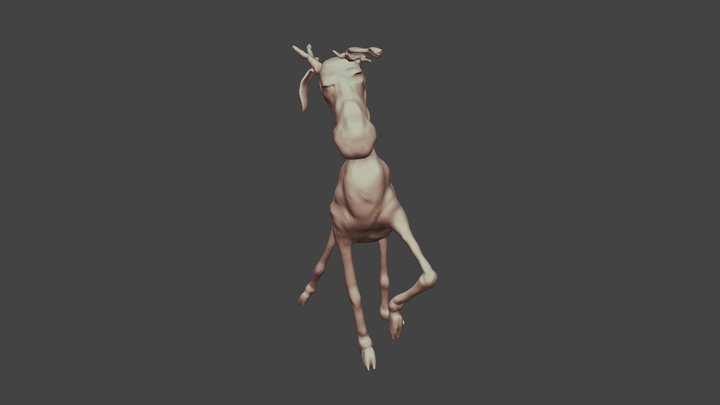 Muckla älg_staende_3 3D Model