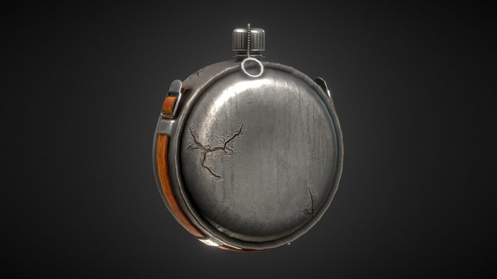 Metal Canteen Bottle 3D Model