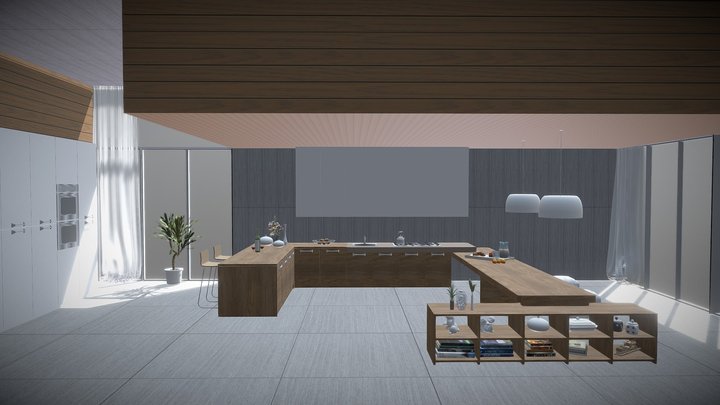 Kitchen Loft sample 3D Model