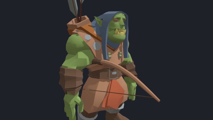 Low-Poly Orc Archer 3D Model