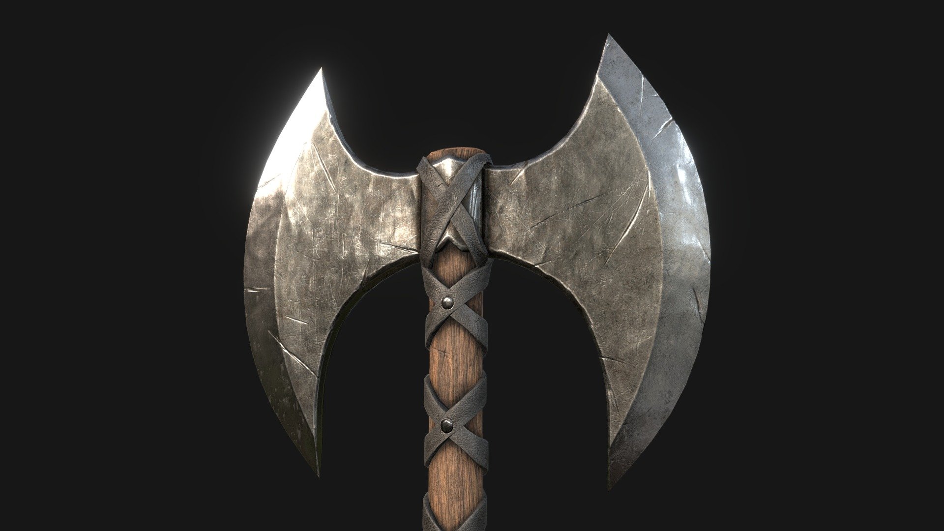 Viking two handed Double Bladed Battle Axe