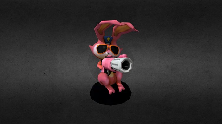 F010_The Rabbit Cop loves his gun 3D Model