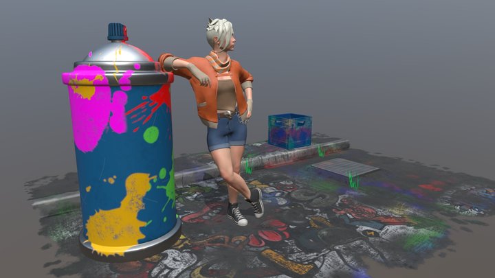 Jewel - The graffiti rebel 3D Model