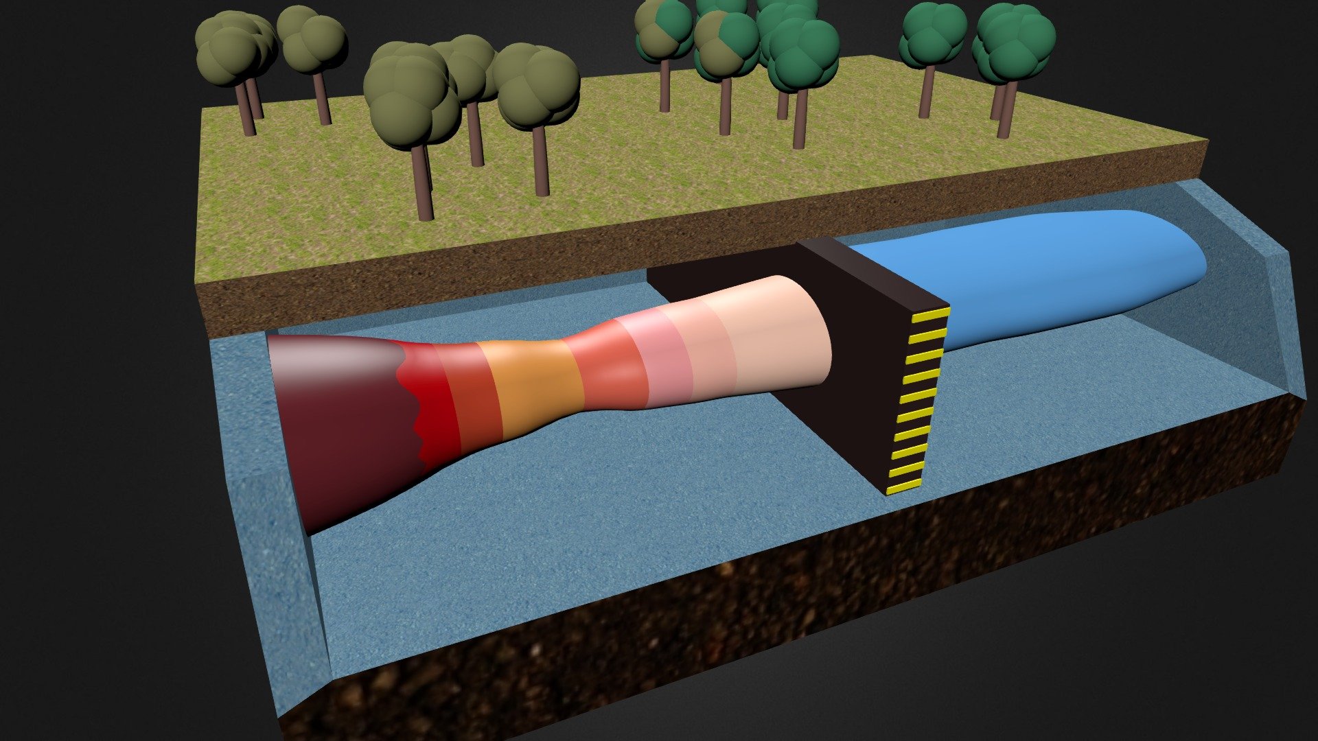 Continuous Permeable (Bio)Reactive Barrier 3D model by cesngltd