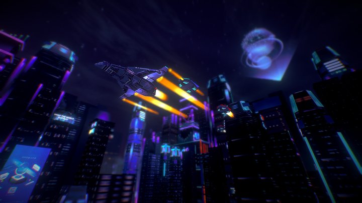 Cyberpunk City 3D Model