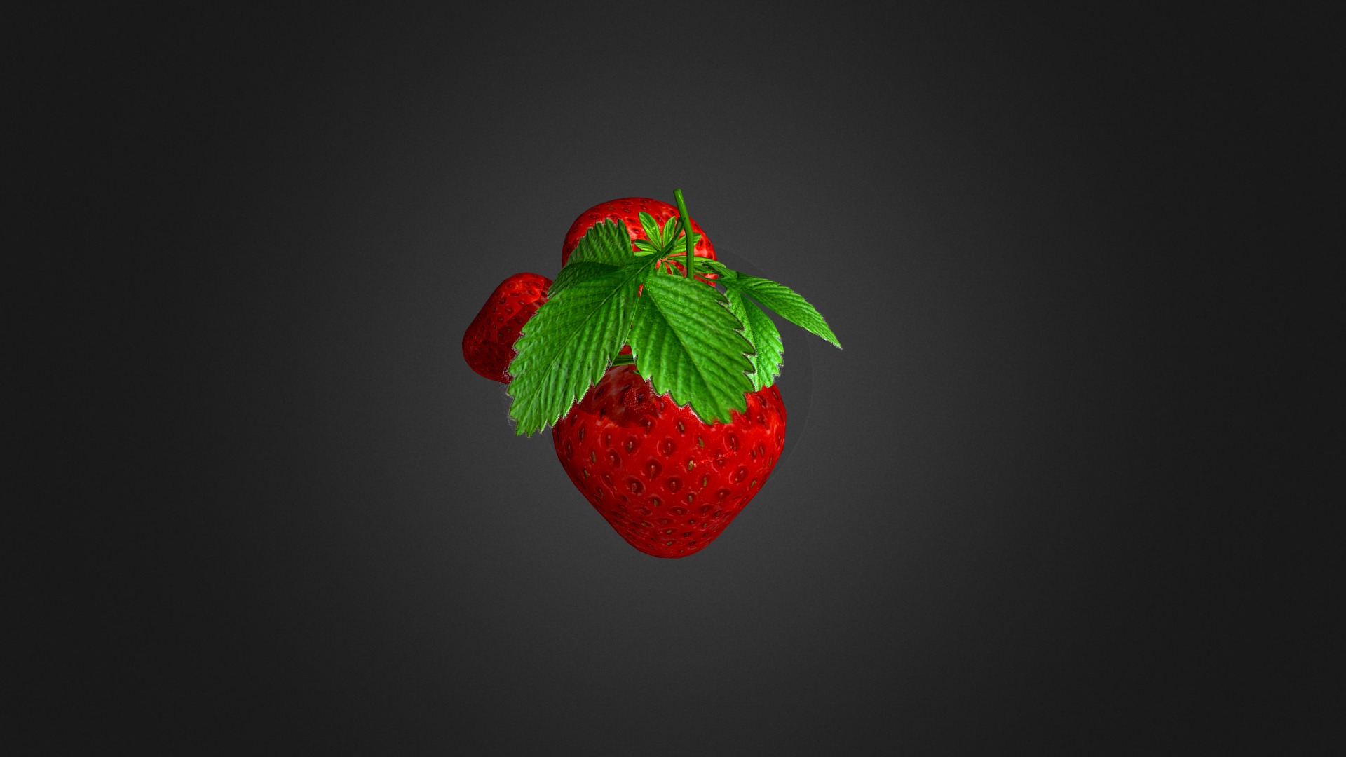 3D model Strawberry 3 - This is a 3D model of the Strawberry 3. The 3D model is about a strawberry with a green stem.