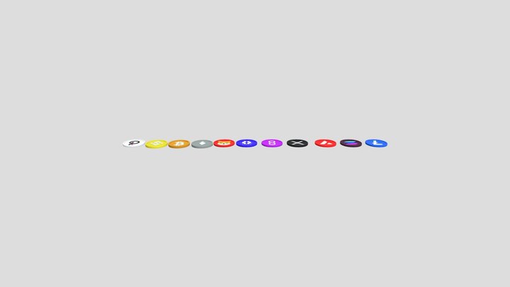 Crypto currencies 3D Model