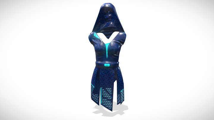 Cyberpunk Girl Hacker Suit - Blue ハッカースーツ 3D Model