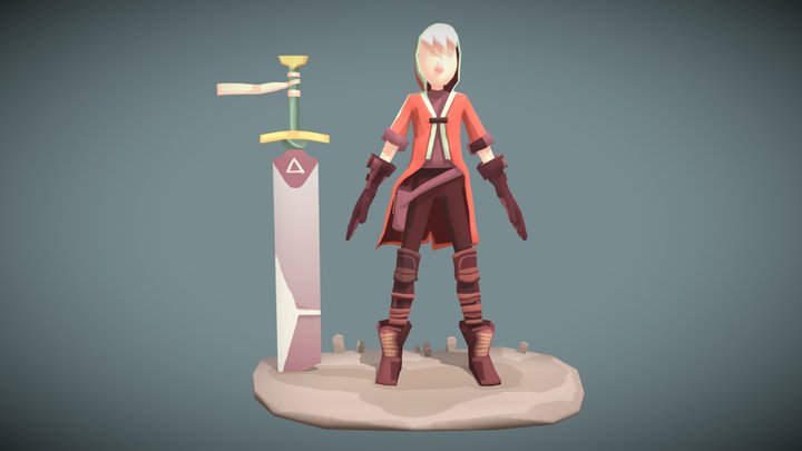 Lowpoly-Sword_Player 3D Model