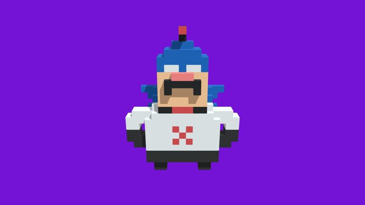 Cálico Electrónico - Pixel Art 3D 3D Model