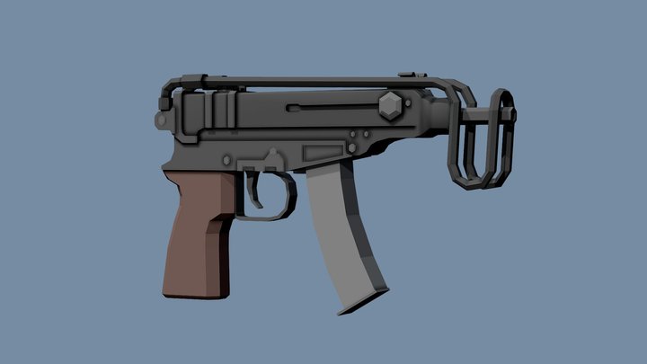Low-Poly Vz.61 Skorpion – Kostenloses 3D-Modell STL