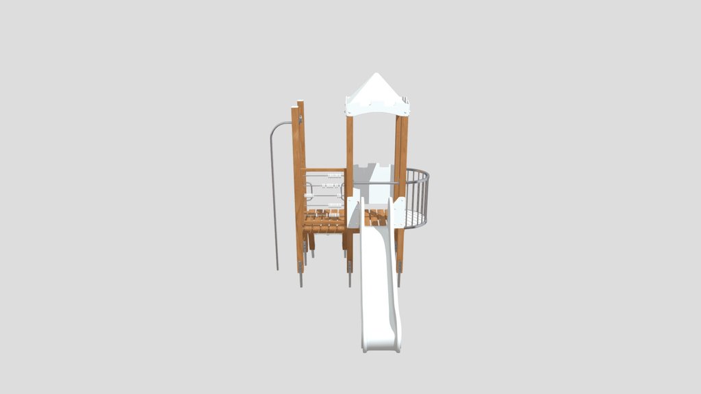 Small Wooden Playground Tower With Slide