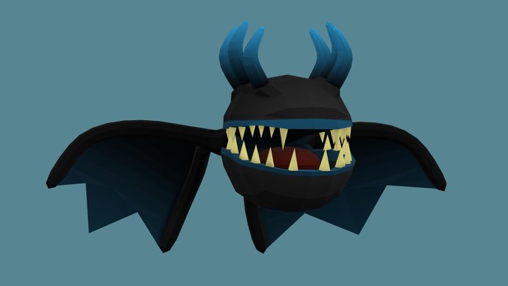 low poly stylized flying enemy 3D Model