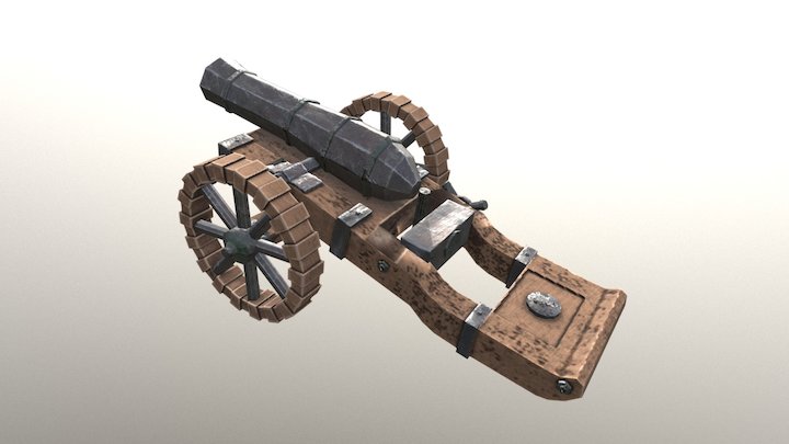 Medieval Canon - Low Poly 3D Model