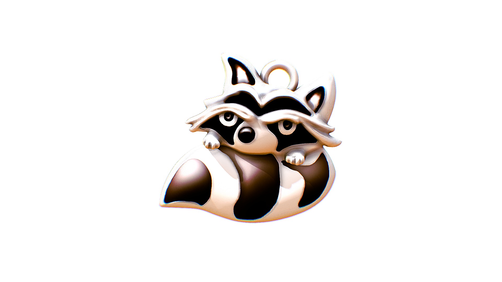 3D model Raccoon severe ? - This is a 3D model of the Raccoon severe ?. The 3D model is about a brown and white dog toy.