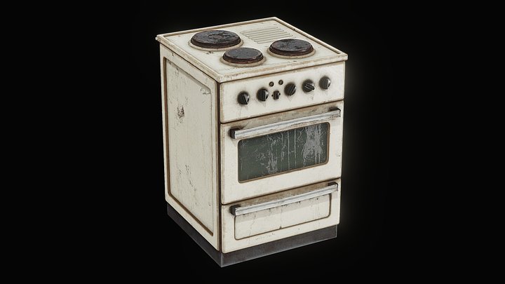 Old Rusty Stove 3D Model