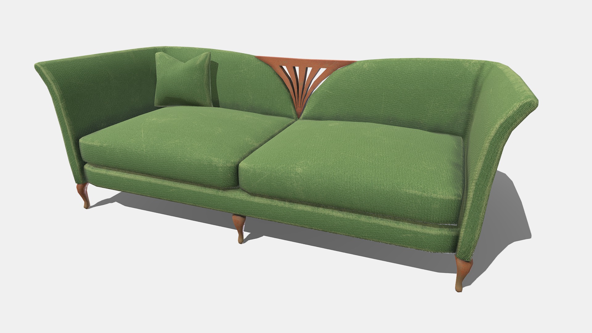 3D model Grand Couch - This is a 3D model of the Grand Couch. The 3D model is about a green and white couch.