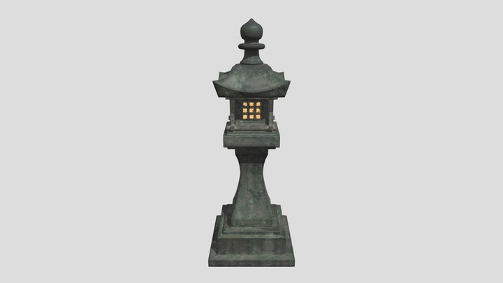Japanese Stone Lantern (Game Res) 3D Model