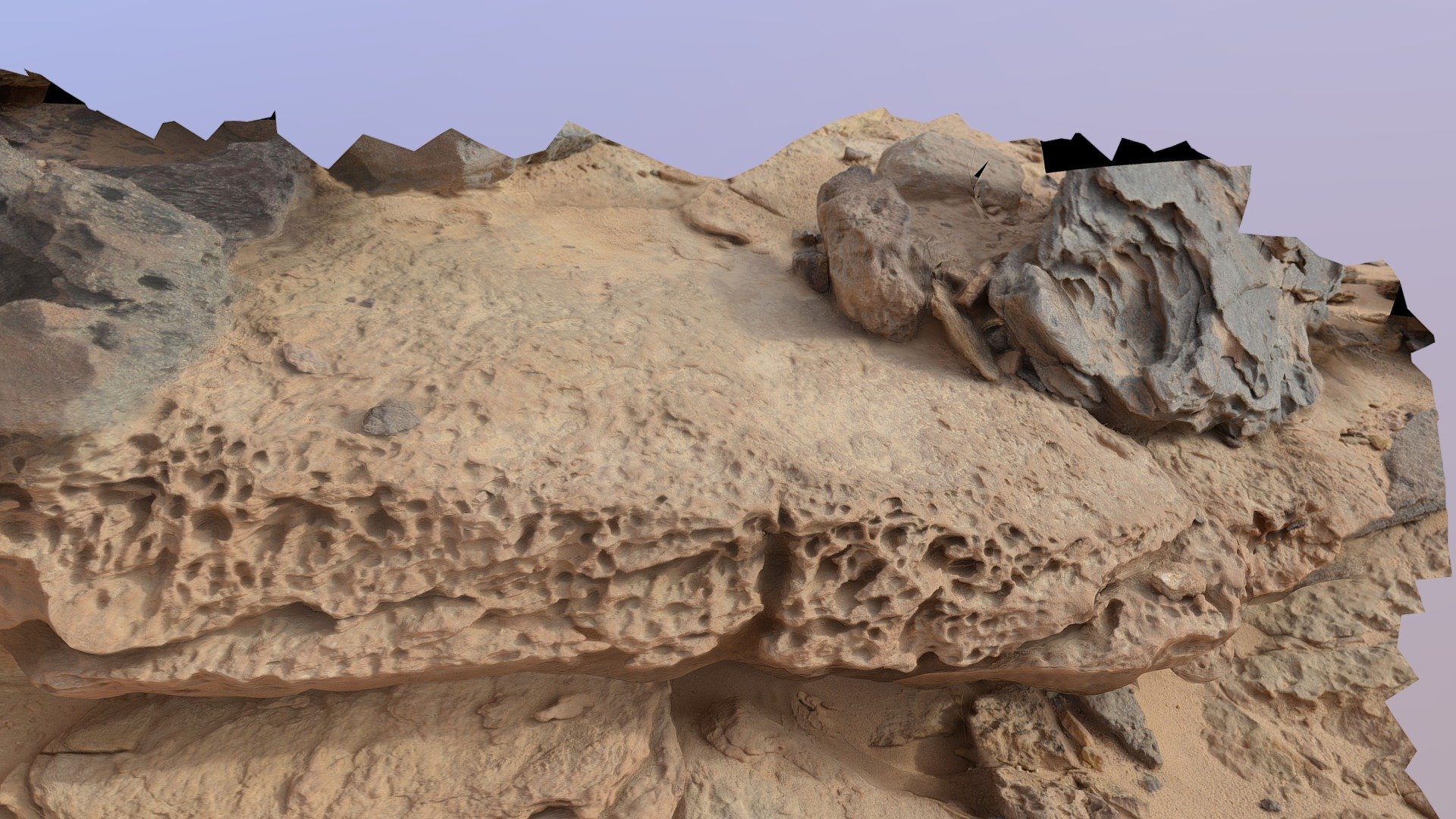 Honeycomb weathering in sandstone, Negev desert - Download Free 3D ...