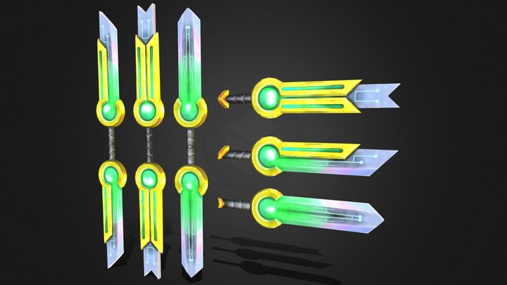 Stylized Scifi Sword Collection 3D Model