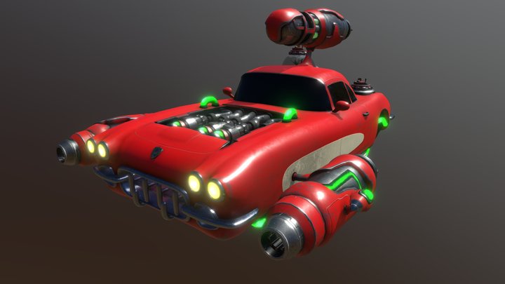 TP5_GauthierCyr_samuel Corvette sci-fi 1956 3D Model