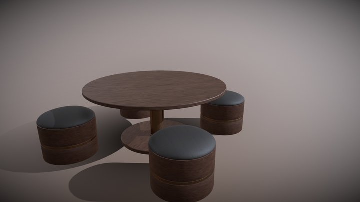 MODERN TABLE SET 3D Model