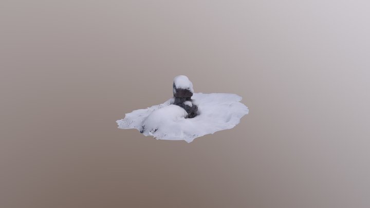Concrete pile, in a pile of snow 3D Model