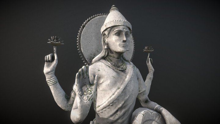 Indian Goddes Lakshmi statue 3D Model