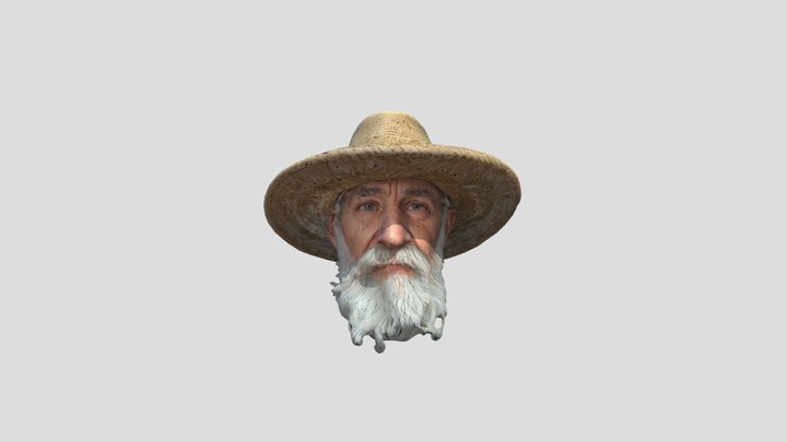 Old Man Face 3D Model