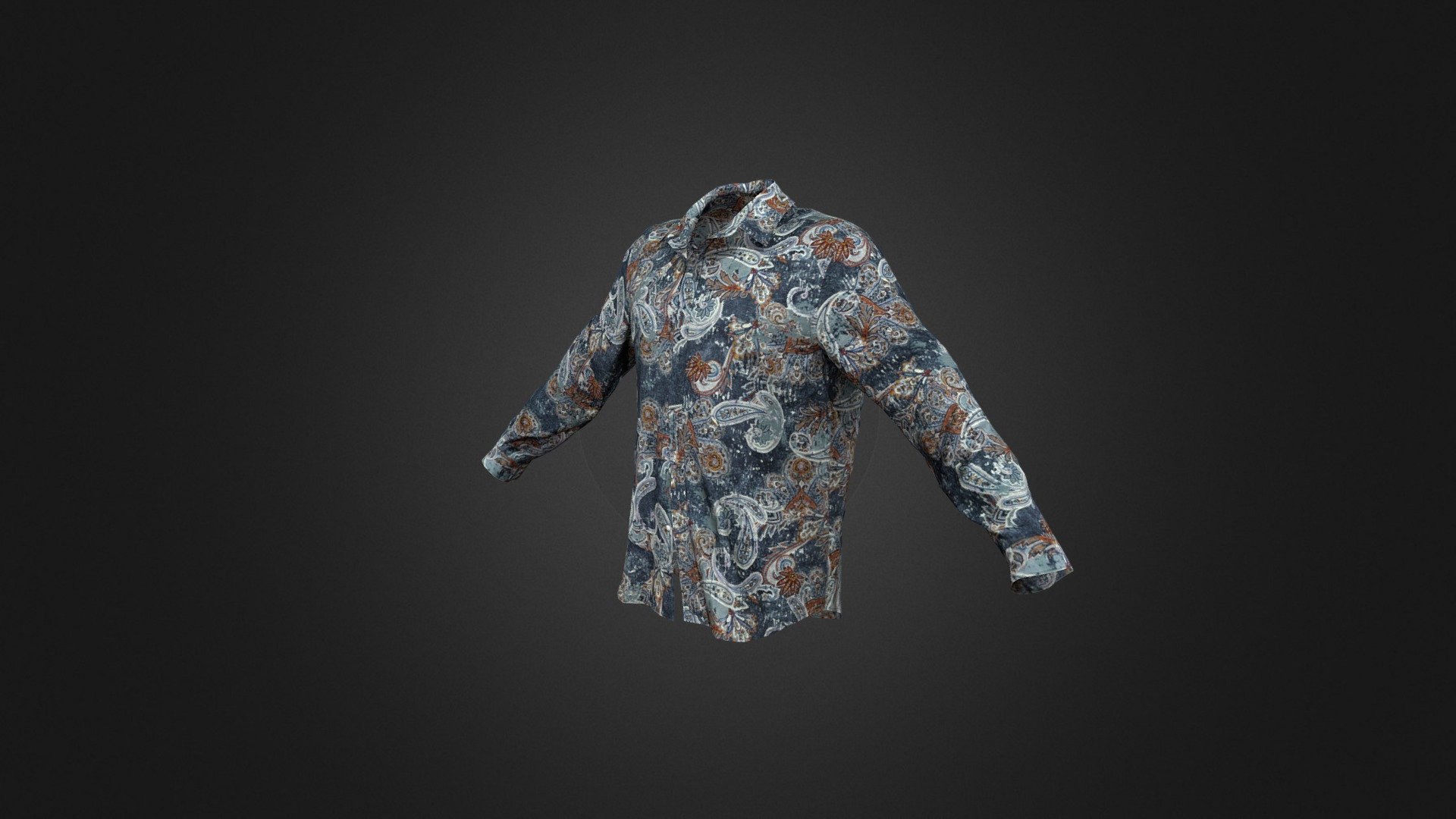 Man Blue cashew flower shirt - Buy Royalty Free 3D model by MetaCloth ...