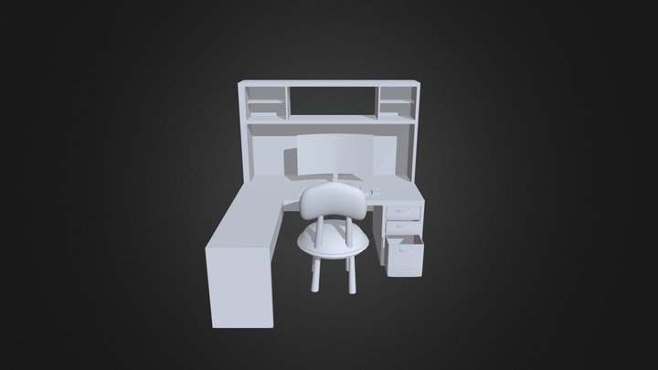 Study desk 3D Model
