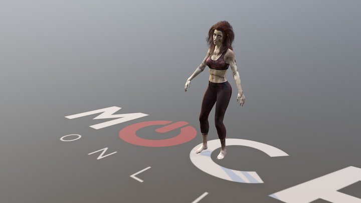 Daz3D Zombie Animation P1 - Victoria 8 3D Model