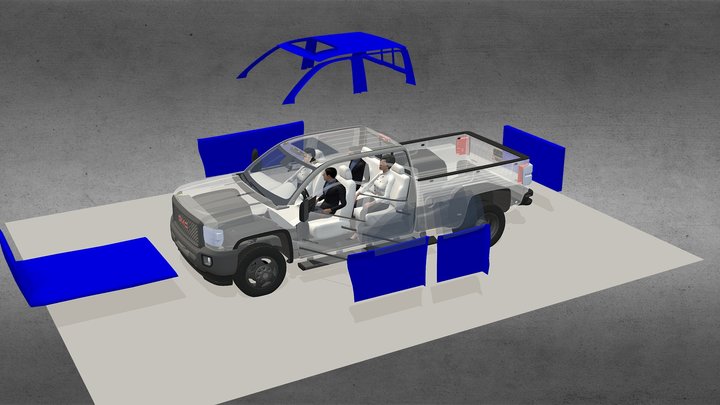 Camioneta Blindada Animada 3D Model