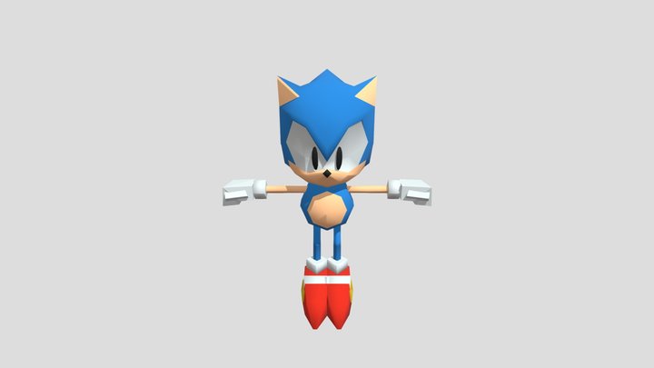 Sonic The Hedgehog Sonic Mania T- Posed 3D Model