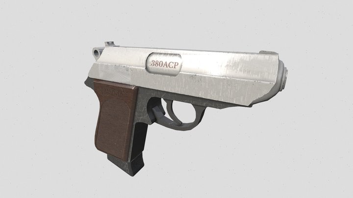 Walther .380 Pistol - Game Ready 3D Model