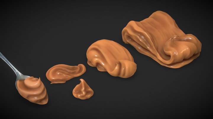 Caramel Spread Set 3D Model