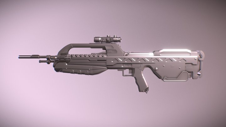 XBR55 Battle Rifle v2 Highpoly 3D Model