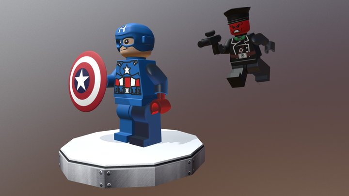 Captain America LEGO 3D Model