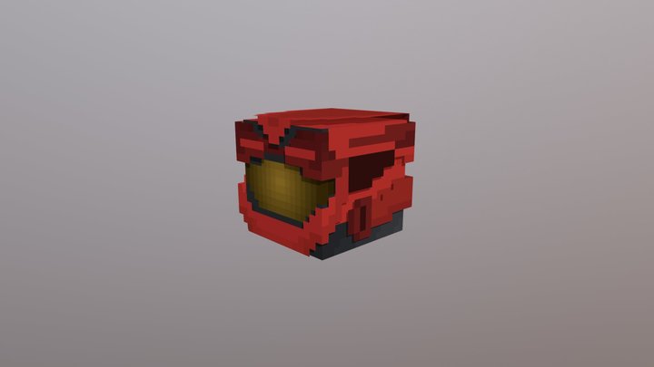 [Minecraft Halo] Red Mark VI Helmet 3D Model