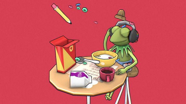 Kermit's breakfast 3D Model