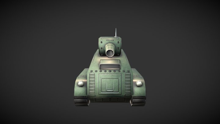 Cartoon Battle Tank 3D Model