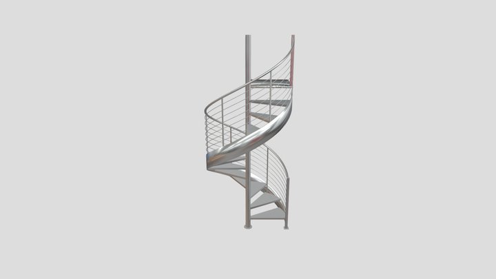 Stainless steel spiral staircase 3D Model