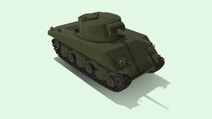 M4 Sherman - Low poly 3D Model