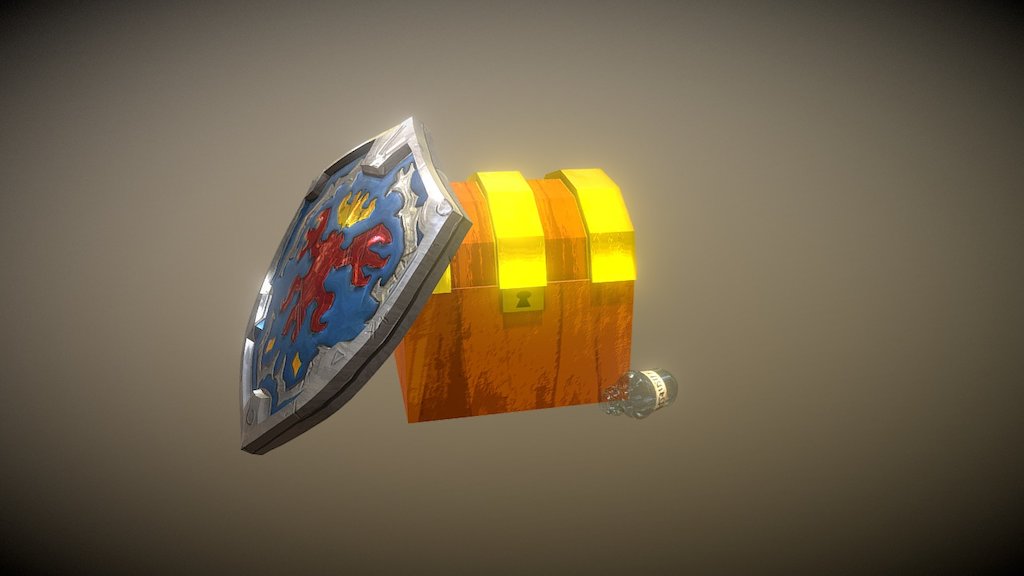 3D Art Assignment #1 - Chest, Potion & Shield