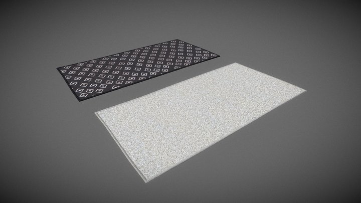 Carpets white and blue patterned 3D Model