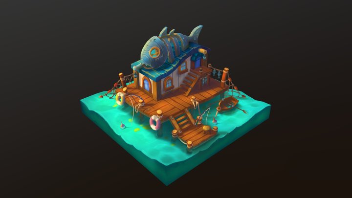 Fish Hut 3D Model