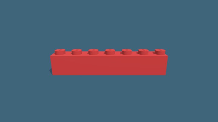 Pieza LEGO 1x8 3D Model