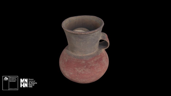 Jarro rojo engobado. Cultura Llolleo – Free 3D Model STL