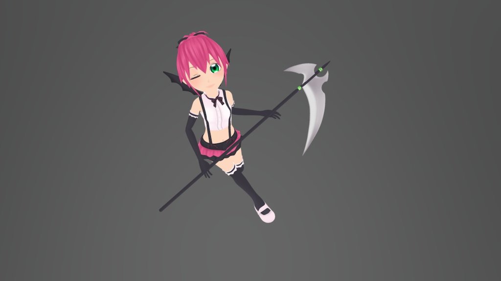 3DCG Character Class: pose 3(shadeless)