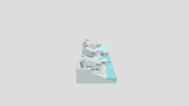 By The Ocean - Blockout 3D Model